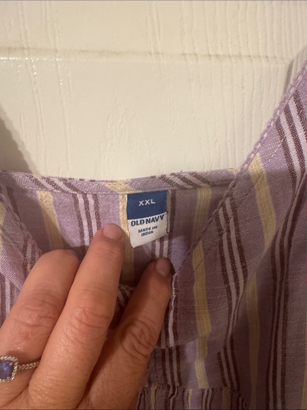 Old Navy Lavender and White Striped Boho Maxi Dress - Picture 2 of 4